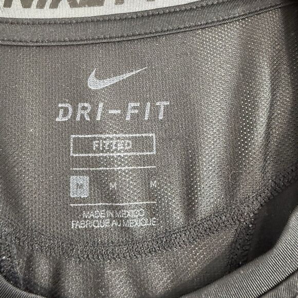 Men's Nike Dri Fit Tank Top Athletic Shirt Size Medium Black Fitted - Picture 3 of 11